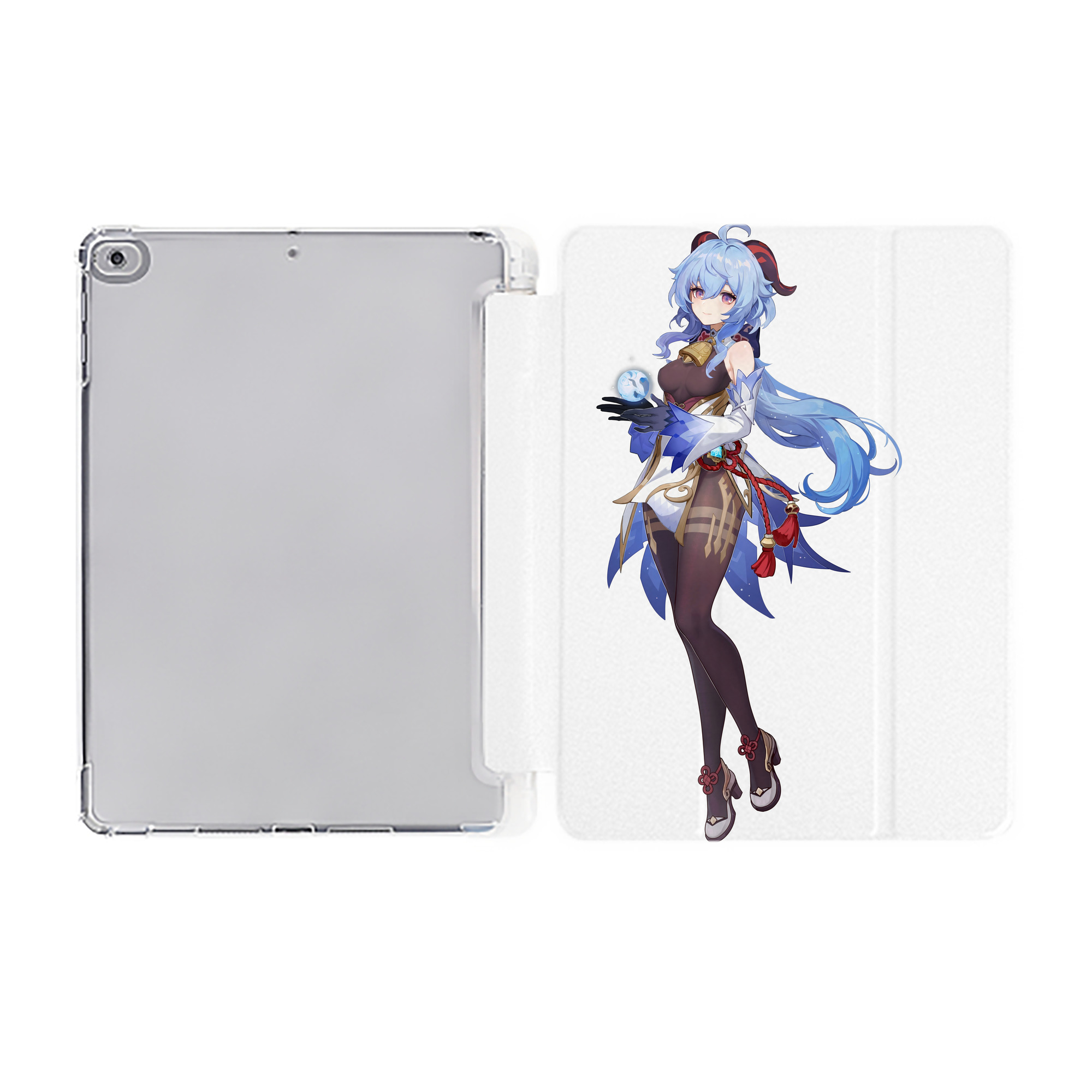 げんし神 甘雨 かんう genshin Ganyu IPad ケース ペン収納付き 三つ折りスタンド PUレザー×シリコン 対応機種9.5/10.5/10.9インチ